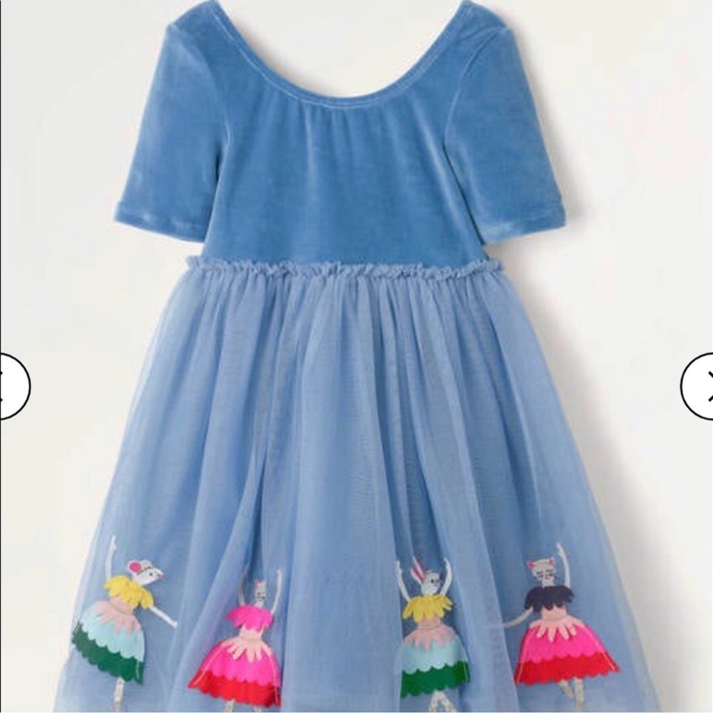Mini Boden Blue Velvet Dance Costume Dress